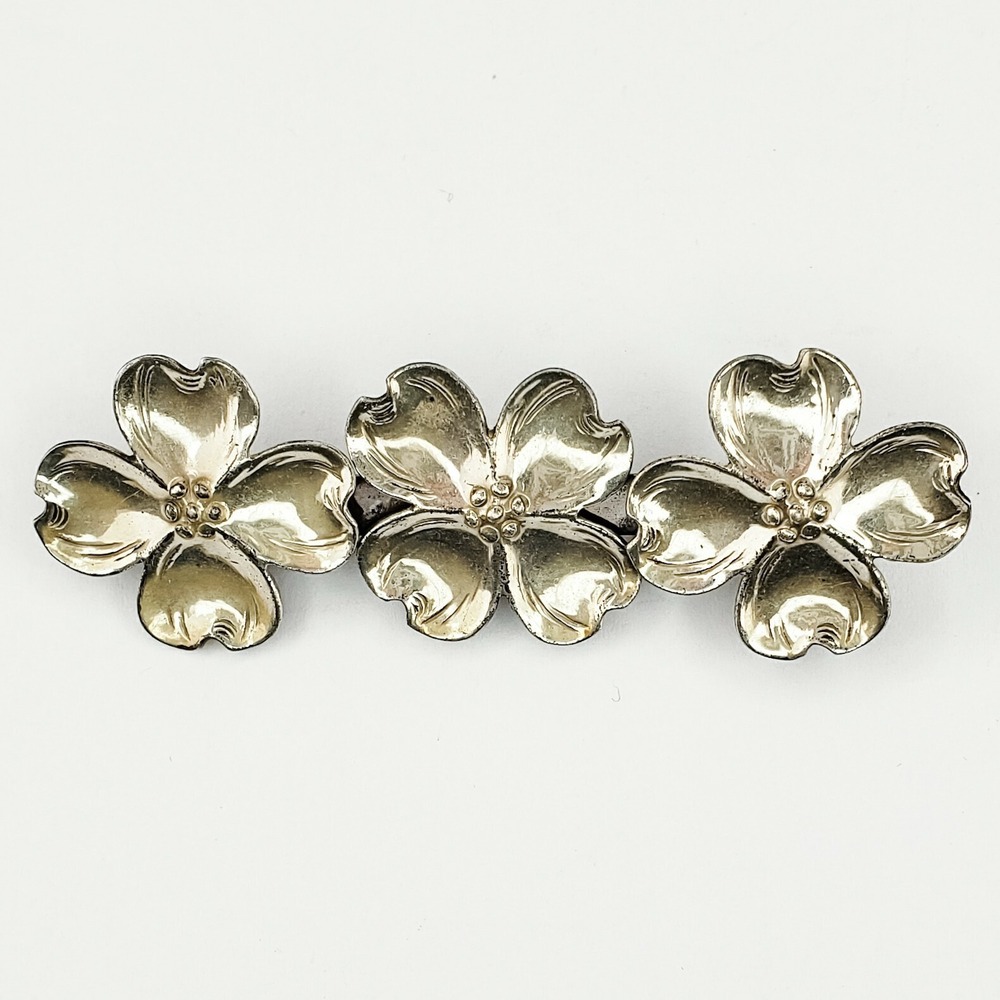 Sterling Silver 925 Dogwood Flower Brooch Pin Signed Lang